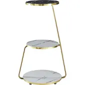 En.casa Bijzettafel Sipoo 74x46x37cm marmer wit en marmer zwart