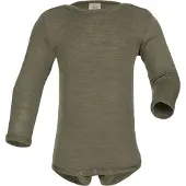 Engel - Baby-Body Langarm Mit Druckverschluss Schulter - Merino-ondergoed 62/68, olijfgroen