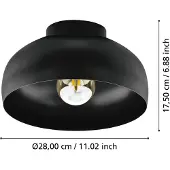 Eglo Mogano 2 Plafondlamp - E27 - Ø28 cm - Zwart