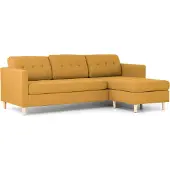 Ebuy24 Marino 3-zitsbank met chaise longue links stof kerriegeel.