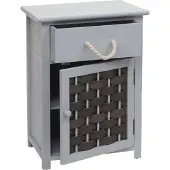 MCW Ladekast -K83, ladekast ladekast, hout 55x39.5x28.5cm ~ grijs, polyrattan donkergrijs