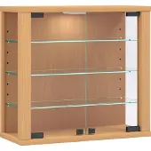 VCM VitrosaS vitrinekast wandmontage 2 deuren beuken.