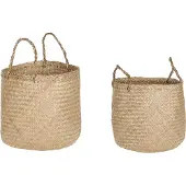 Beliani HALONG - Mand set van 2 - Natuurlijk - Zeegras