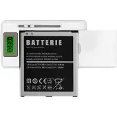 Avizar Universele oplader Universele batterijlader met LCD 1A USB-ingang, Wit