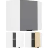 Hioshop Fasola keuken bovenkastje , hoekkast 1 deur antracietgrijs, wit.