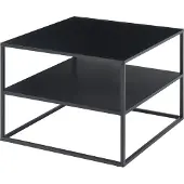 En.casa Salontafel Solund met 1 plank 60x60x45 cm staal zwart mat
