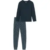 Schiesser Pyjama ' UNCOVER Nightwear ' donkerblauw