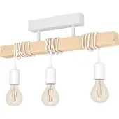 Eglo Townshend Plafondlamp - E27 - 55 cm - Wit/Bruin - FSC Hout