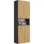 Top E Shop Topeshop NEL 2K DK ANT/ART: Badkamerkast, grafietkleur, eikenhout