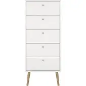 Ebuy24 Bodo kommode 5 lades wit.
