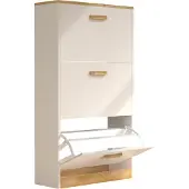 VCM Houten plank Kipper schoenenrek Schoenenkast Schoenenkipper 3 kleppen Halom M