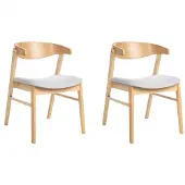 Beliani LILLY - Eetkamerstoel set van 2 - Lichtgrijs - Polyester