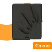 Emma Fitted Sheet Cotton 180x200 Donkergrijs