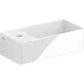 Clou New Flush 3 Fontein 35x18cm Keramiek - Met Kraangat - Links - Glans Wit - 8717462011117 - Rechthoekig - Wastafels, Fonteinen, Vrijhangende