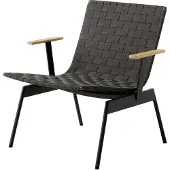 &tradition Ville Outdoor AV45 loungestoel met armleuningen. Warm black
