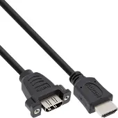 InLine HDMI 4K60Hz-adapterkabel voor installatie, HDMI A male / female, 0,6 m