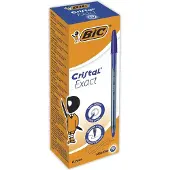 BIC Cristal Exact Balpen Blauw 0,28 mm Extra Fijn Balpen 20 Stuks
