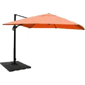 Mendler Zweefparasol -A96, parasol, 3x4m (Ø5m) polyester/aluminium 26kg ~ terracotta met voet