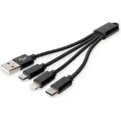 Digitus Mobiele telefoon, Apple iPad/iPhone/iPod, Laptop Laadkabel [1x USB-A - 3x USB] 0.15 m