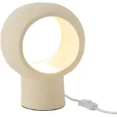 J-Line Tafel lamp cirkel glas globe aardewerk beige