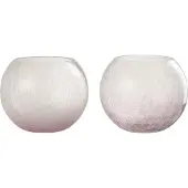 J-Line Windlicht bol craquele glas paars large assortiment van twee