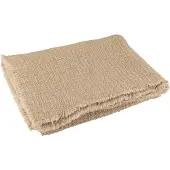 J-Line plaid gerafelde randen katoen/polyester 180x130x1cm