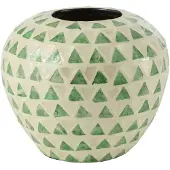 J-Line Vaas nuye bol schelpen/bamboe groen