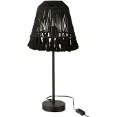 J-Line Tafellamp mila jute zwart