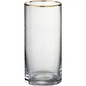 Jline Drinkglas rand cilinder hoog glas transparant/goud