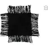 J-Line Cushion fringe leather black