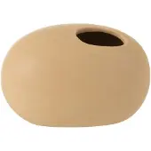 J-Line Vaas ovaal keramiek mat beige small