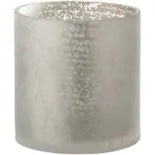 J-Line Windlicht cilinder craquele glas grijs medium