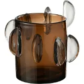 J-Line Vase steggy low glass brown