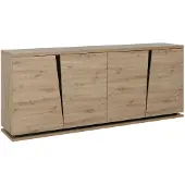 Gami Buffet 4 deuren eiken en zwart decor l221 cm crack