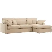 Ebuy24 Amalfi chaise longue bank 6 sierkussens links zandkleur.