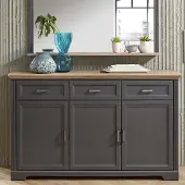 Froschkönig24 Dressoir Samine 3 lades 3 deuren - grafiet/eik
