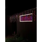 Konstsmide - LED-lichtgordijn "Eisregen", met gekleurde bolletjes, 200 gekleurde LED's, 24V transformator voor buitengebruik, transparante kabel; artikelnummer: 3672-503