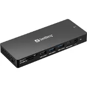 Sandberg - 136-61 - laptop dock & poortreplicator - Bedraad USB 3.2 Gen 1 (3.1 Gen 1) - Type-C - Grijs