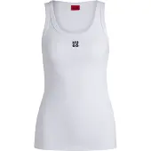 HUGO Top 'Datamia' zwart / wit