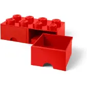 LEGO Rode opbergsteen met 8 noppen
