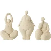 J-Line Vrouw modern resine beige large assortiment van 3