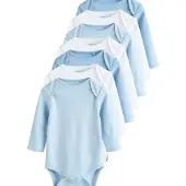 Next Rompertje/body blauw / wit