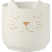 J-Line Bloempot kat cement wit goud large