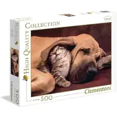 Clementoni Cuddles schattige kat en hond 500 stukjes legpuzzel voor volwassenen