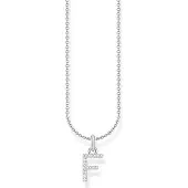 Thomas Sabo Halsketting, Ketting met letterhanger F zilver, (925 zilver, 38 - 45 cm)