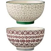 Bloomingville Karine schaal Ø13.5 cm cm, 2-delig groen-rood