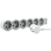 Legrand 694565, 3 meter, voor binnen gebruik, hoekig, grijs, wit, 6 AC-uitgangen, 701 gram