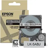 Epson LK-5ABJ matte tape zwart op lichtgrijs 18 mm (origineel)