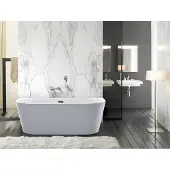 Vente-unique Vrijstaand bad DIVINA -200L - 150x75x58cm - Wit