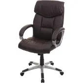 Mendler Bureaustoel -A71, directiedraaistoel, kunstleer ~ koffiebruin